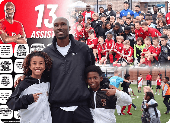 Atiba Hutchinson with young fans and Fusion community, highlighting his ambassador role and youth impact