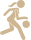 Soccer player icon representing technical training and youth gameplay at Fusion
